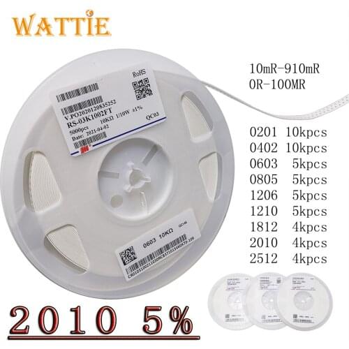 2010 5% smd resistor 4000pcs/real 0R 1R 1.2R 1.3R 1.5R 1.6R 1.8R 2R 2.2R 2.4R 2.7R 3R 3.3R 3.6R 3.9R 4.3R 4.7R 5.1R 5.6R 5025