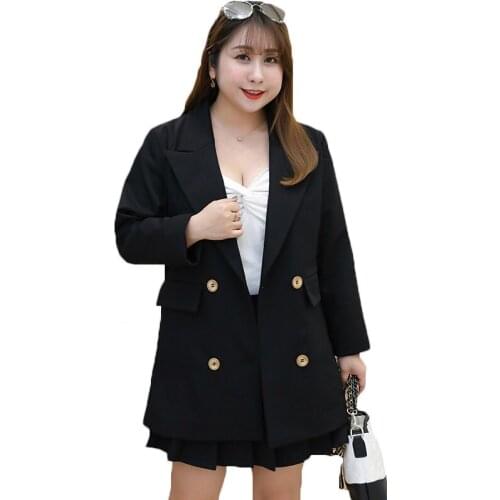 2020 New Spring Autumn Blazers Plus Size Womens Korean style Small Suit Black Outerwear Female Long Sleeve Blazer Jackets 10b