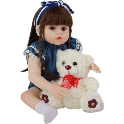 48cm Reborn Baby Doll Soft Silicone Cloth Body Newborn Playmate Soothing Kids Toys Realistic Doll Christmas Birthday Gift