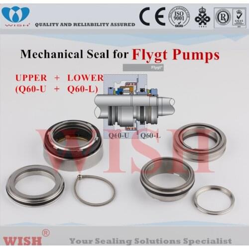 60/60mm upper (Q)+ lower (Q) mechanical seal /Flygt and Grindex pump code 600/3170/3201/4670/4680/7045