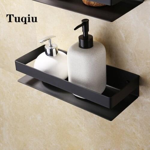 Bathroom Accessories 304 Stainless Steel Black or Nickle Bathroom Shampoo Shelves Kitchen Wall Shelf Shower Storage Rack