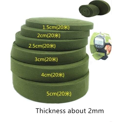 Army Green Thickening Polyester Cotton Backpack Canvas Webbing Luggage Strap Fabric Tape Roll 20 Meters Diy Handmade Rope