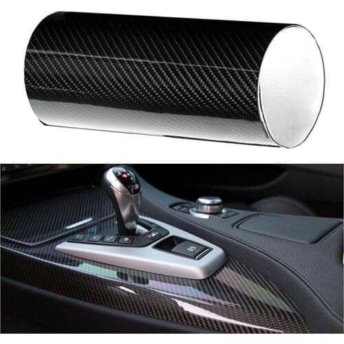 30*152CM 6D High Gloss Auto Sticker Sheet Smooth Carbon Fiber Pattern Car Film Wrap Decal Car accessories Motorcycle