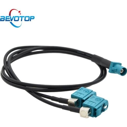 Car GPS Antenna Splitter Cable for BMW Benz Android Screen Car Audio Fakra Z 1x Male to 2x Female Right Angle Y Type RG174 Cable
