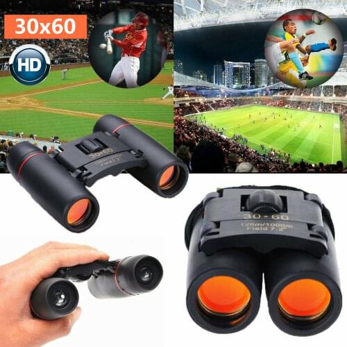 Mini Professional Zoom 30x60 HD Vision Binoculars Telescope Glasses for Hunting Concert Outdoor Sports Travel Day Night Vision