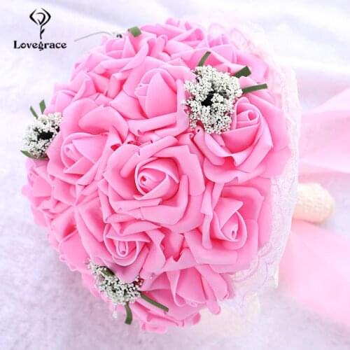 Love Buttonhole Groom Boutonniere for Prom Women Brooch Pins Wedding Wrist Corsage Bracelets Wedding Witness Corsage Accessories