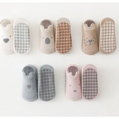 Childrens Socks For Girls Anti-slip Baby Socks With Rubber Cartton Boys Low Cut Floor Boat Socks Cotton 2021 Spring Autumn