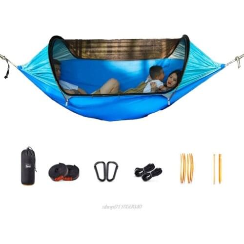 Camping Hammock with Bug Netting,Packable with Tree Straps & Carabiners Jy5 21 Dropship