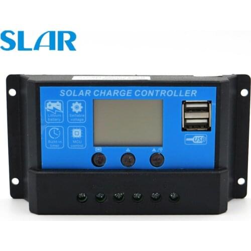 10A 20A 30A Solar Charge Controller LCD Display Solar Charger Seale AGM GEL Iron li-ion lithium Battery PWM USB 5V DY1024 DY2024