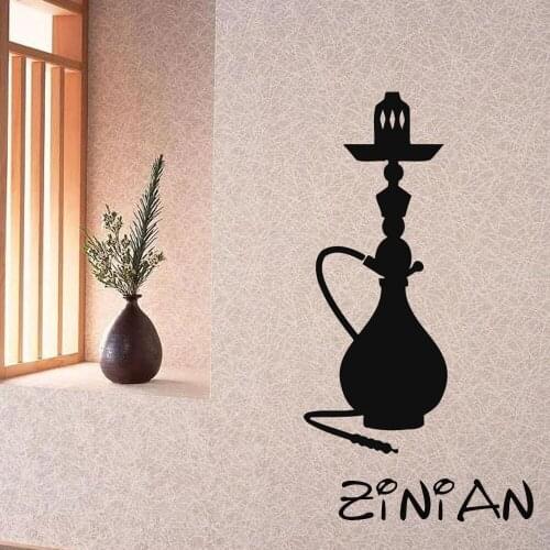 Kitchen Decor Hookah Wall Decal Hookah Bar Lounge Shisha Arabic Smoking Cafe Decor Wall Stickers Removable Vinyl Decals Z531