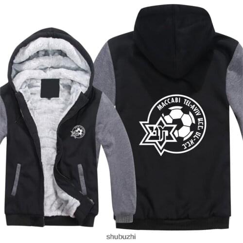 Maccabi Tel Aviv Hoodies Men Coat Thicken Wool Liner Fleece Maccabi Tel Aviv Sweatshirts Pullover