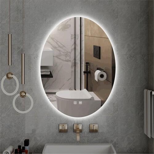 Wall-mounted Vanity Smart Hotel Bathroom Mirror With 3 Color Light Adjustable Touch Screen Anti-fog Vanity Decorative Mirror
