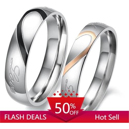 2021 New Rings for Women Korean Version of Jewelry Black Gold Love Titanium Steel Couple Ring Ring Small Jewelry Anillos