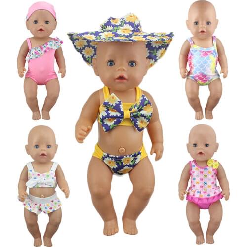 2021 New Lovely Fashion Bikini Clothes Fit For 43 cm Baby Doll 17inch Reborn Doll Accessories