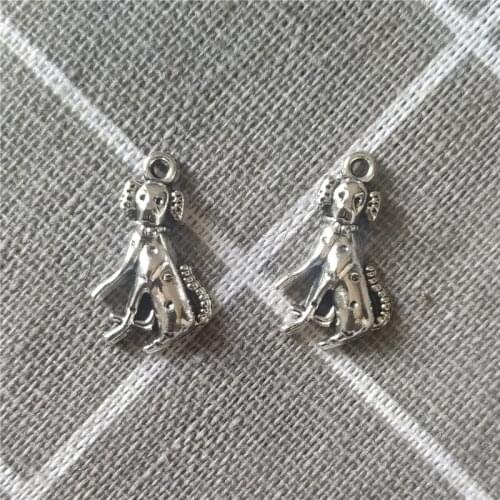 15Pcs/Lot 22x13mm Dog Charms Alloy Doggy Hound Animal Pendants Accessories For Making Earrings Necklace DIY Jewelry Handmade