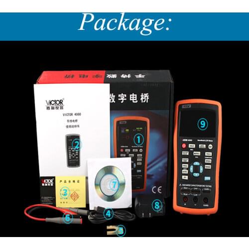 Handheld LCR Digital Bridge High Precision Measurement Resistance Inductance Capacitance Instrumentation VC4080