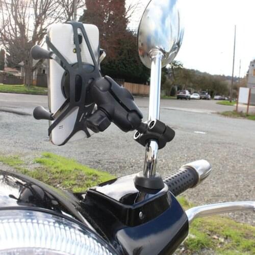 Rail Mount 1 Inch Ball Car Headrest Motorcycle Scooter Rearview Mirror Stem Bar Mount For Gar Min Gopro For Ram Mounts F19A