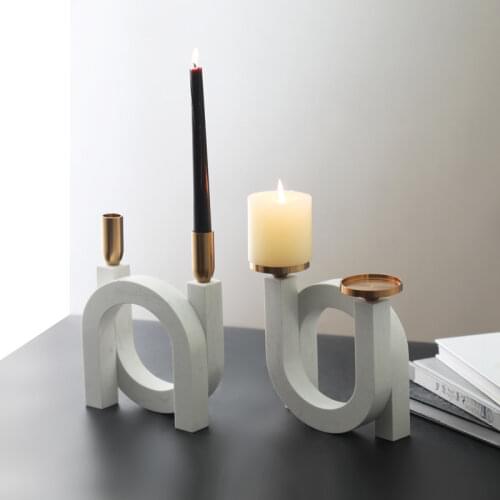 Luxury White Marble Candle Holders U-Shaped Creative Nordic White Candlestick Candle Ornaments Mumluk Home Decoration Gift Ideas