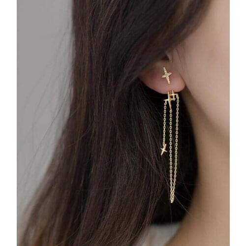 RUEWAA Silver Earrings