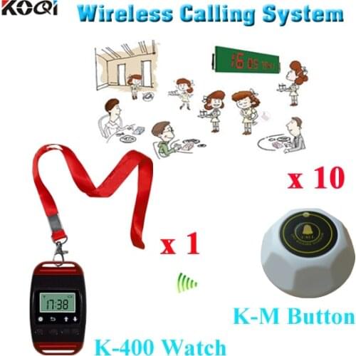 Hotel waiter service system with CE certification wireless call button to wrist watches for restaurant