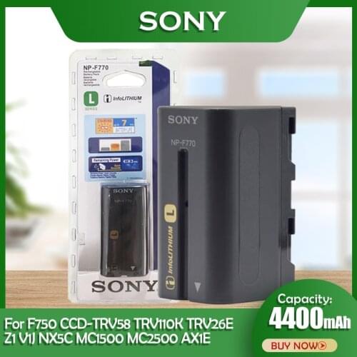 Sony NP-F770 NP F770 NPF770 7.2V 4400mAh Lithium Rechargeable Battery F750 CCD-TRV58 TRV110K TRV26E Z1 V1J HXR-MC1500 MC2000