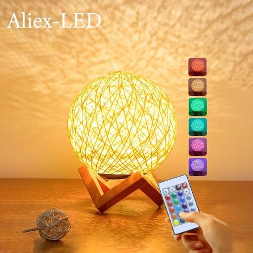 LED Sepak Takraw Night Light Bedroom Decor Night Lamp Creative Usb Decoration Moon Table Lamp Home Bedside Lamp for Kids Gift