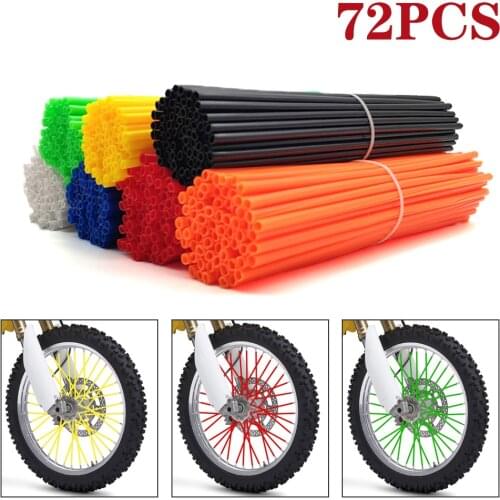 72pcs Motorcycle Dirt Bike Enduro Wheel Rim Spokes Skins Off Road Shrouds Covers Universal Decor for Suzuki Yamaha KTM Honda