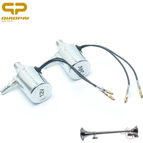 1pcs Universal Air Horn Big Solenoid Valve 12v/24V 1/4 Inch Compressor Chrome Electric Solenoid Valve for Boat Truck Train Horn