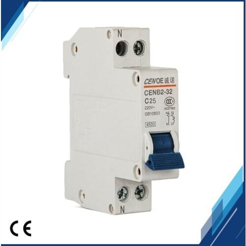12pcs good quality price discount line overload and short circuit protection small DPN 1P+N25A 230V~ 50HZ/60HZ circuit breaker