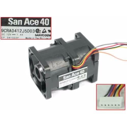 Sanyo 9CRA0412J5D03 Server Cooling Fan DC 12V 1.4A 40x40x56mm 6-wire