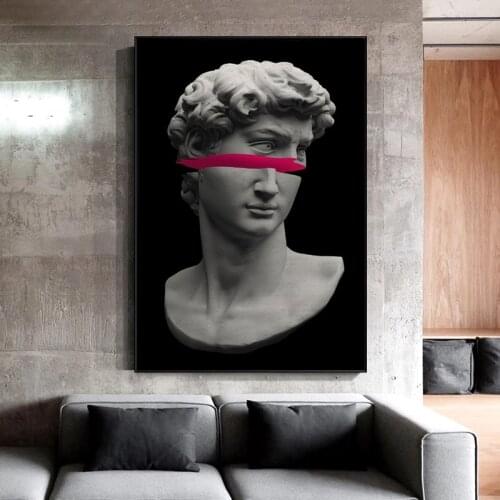 Funny Sculpture of David Canvas Painting Abstract David Posters and Prints Cuadros Wall Art Pictures for Living Room Home Decor