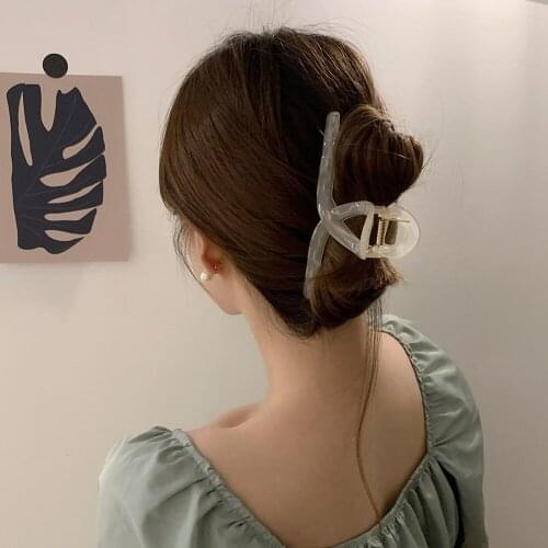 2021 Spring Summer Korea Ins Matte Hair Clip Headdress Hair Clip Female Back Head Acrylic Clip Large Shark Clip Bath Hair Clip