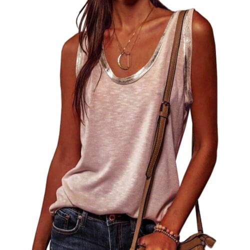 Women Fashion Color Block Tank Top Ladies Stylish Sleeveless Tops for Shopping Daily Wear Summer 2021