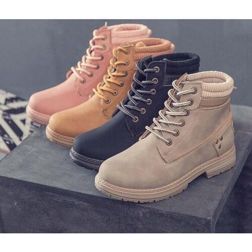 Women boots 2020 hot fashion winter shoes women ankle boots round toe female warm plus velvet winter snow boots women shoes