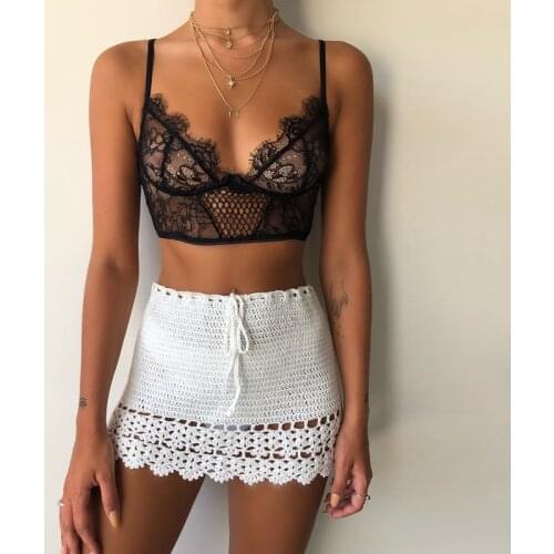 Summer Womens Sexy Lace Tube Top Sleeveless Solid Color Top No Padded Bra Tight Club Crop Top XL S-XL