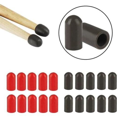 10Pcs Silicone Drum Stick Head Rubber Sleeve Drumstick Rubber Case Cover for Percussion Instruments Drum Accessories
