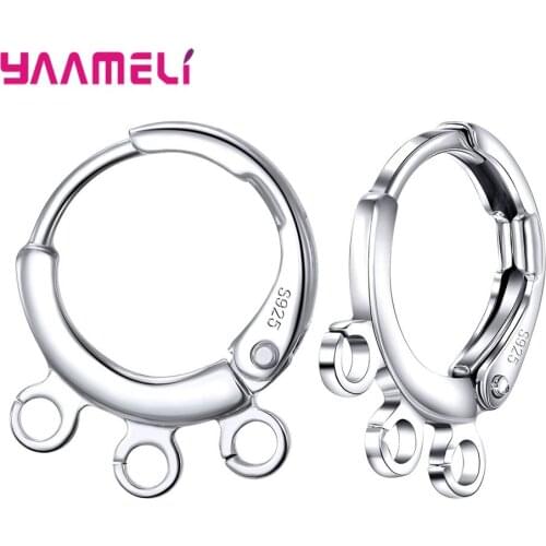 10pcs/lot Sterling Silver 925 Jewelry Findings Accessories DIY Handmade Earwires Earrings Making Hoop Loop Components