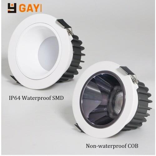 2PCS LED Waterproof Downlight Anti-fog, Moisture-proof and Waterproof IP65 Hotel House Embedded COB Bathroom Toilet Anti-glare S