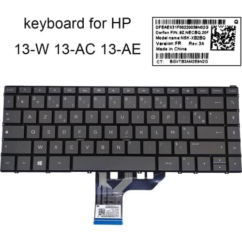 Azerty french Backlit keyboard for HP Spectre X360 13-w W030CA 13W 13-aE 13-AC FR FR computers keyboards New works 9Z.NECBQ.20F