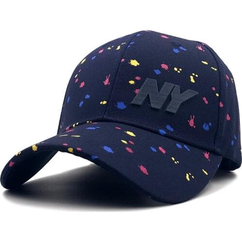 2020 spring new letter N Y baseball cap graffiti color spot ladies Snapback hat trend mens outdoor visor cap hip-hop cap