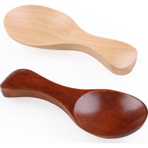Wood Log Color/Dark Color Cooking Tools Coffee Tea Spoons 1Pcs Mini Sugar Spoon Condiment Scoop Flatware Kitchen Gadgets