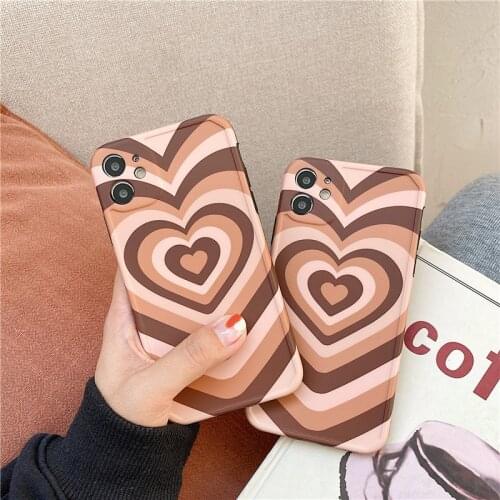 Coffee Love Heart Phone Case For iphone 12 mini 11 Pro Max SE 2020 X XR XS Max SE 2020 7 8 plus Fashion Cute Soft Cover Cases