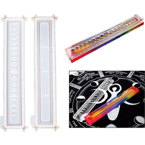 DIY Incense Storage Box Silicone Mold Mirror Crystal Epoxy Mold Moon Phase Pattern