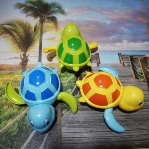Cute Cartoon Animal Tortoise Candy Color Plastic Baby Toys Wound-up Chain Clockwork Kids Beach BathToys Funny Toys For Children
