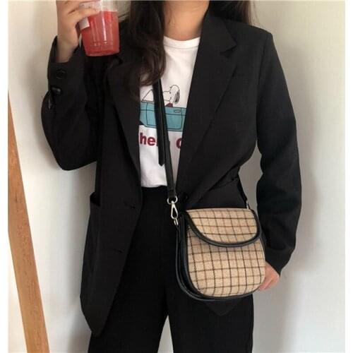 Fashion Casual Mini Plaid Hand Bag Shoulder Crossbody Bags for Women Ladies Cute Pu Leather Handbags messenger Clutch BB54