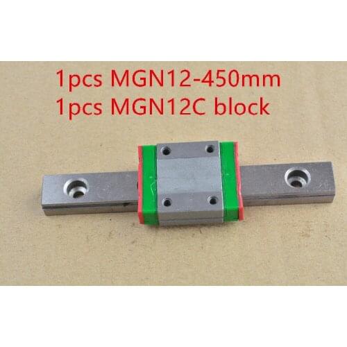 MR12 12mm linear rail guide MGN12 450mm with MGN12C or MGN12H slider block bearing linear guide 1pcs