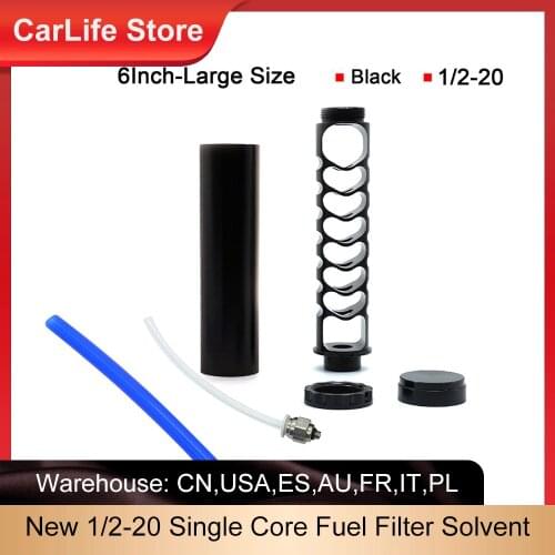 New 1/2-20 Single Core Aluminum Black Fuel Filter Solvent Trap For Napa 4003 Wix 24003 Auto Use Filter Parts