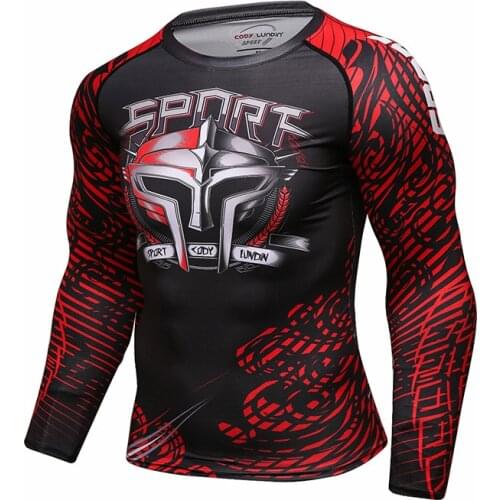 Custom Printing MMA Clothing Long Sleeve Jiu Jitsu Rashguard Men