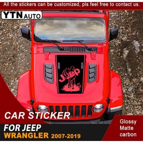 Fit For Jeep Wrangler Rubicon 2007-2019 Car Decals Fist Power Stripe Racing Graphic Vinyl Auto Decoration Stickers Accessories