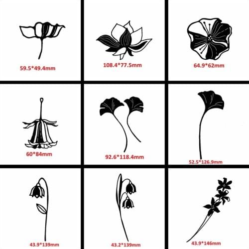 Various Elegant Blossom Nosegay Branch Stem Petals Metal Cutting Dies Set DIY Craft Paper Album Cards Making Template 2021 New